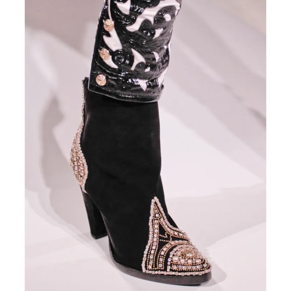 BALMAIN SS12 Runway Sofia Crystal Embellished Ankle Boots